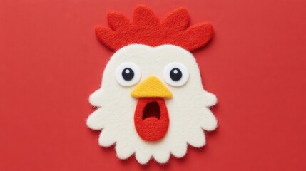 Creative Wool Felt Chicken Figurines, Lively Handmade Art