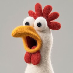 Creative Wool Felt Chicken Figurines, Lively Handmade Art