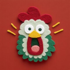 Creative Wool Felt Chicken Figurines, Lively Handmade Art