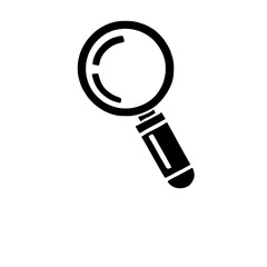 Magnifying Glass Icon: Sleek, simple magnifying glass icon, perfect for website design, search function, or investigation themes.  