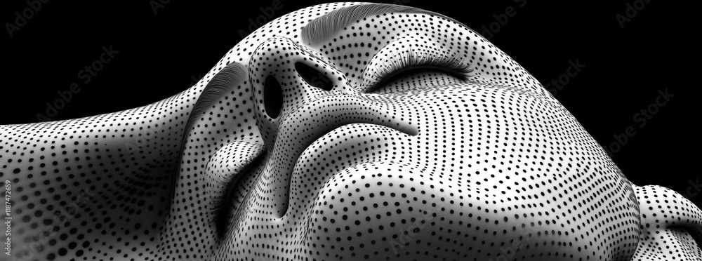 Poster halftone gradient with dotted patterns, smooth dot sprays, and halftone dots on a seamless horizonta