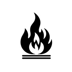 Fiery Icon: A bold and powerful symbol of passion, energy, and intensity.  This minimalist silhouette of a flame with two lines below it represents the heat of competition, the drive to succeed.