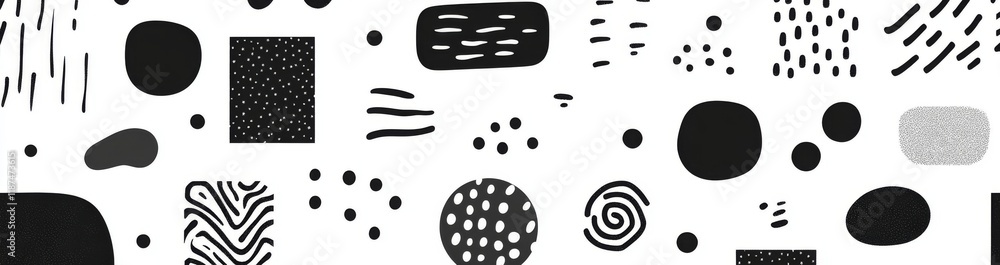 Poster modern dots pattern. polka dot background. abstract monochrome polka dots. dot pattern print. panora