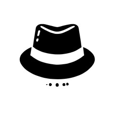 Black Fedora Hat Icon 