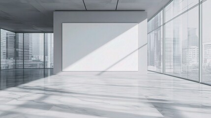Obraz premium Stylish Blank White Training Board on Light Wall in Modern Space
