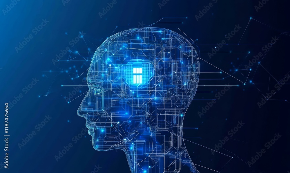 Aufkleber abstract technology lines background with smart and futuristic, intelligent communication network co