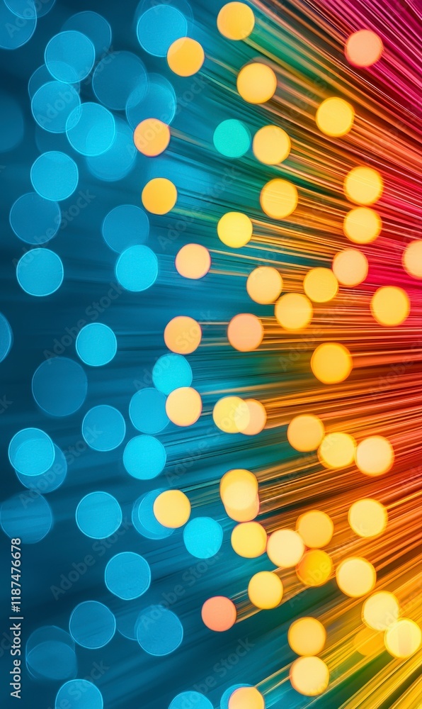 Poster colorful abstract light trails creating a dynamic and vibrant background with soft bokeh effect