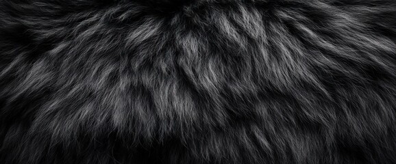 Naklejka premium Close-up of dark gray fur texture.