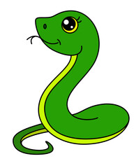 Cute Snake symbol of 2025 new year - vector full color picture. Cute snake for Chinese New Year