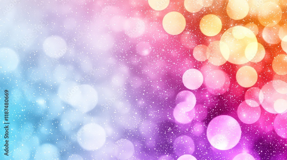 Poster colorful bokeh lights background with soft sparkles and a dreamy atmosphere for creative projects