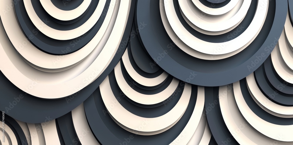 Poster 3d modern wave lines pattern with smooth curves and flowing dynamic white light isolated on a black 