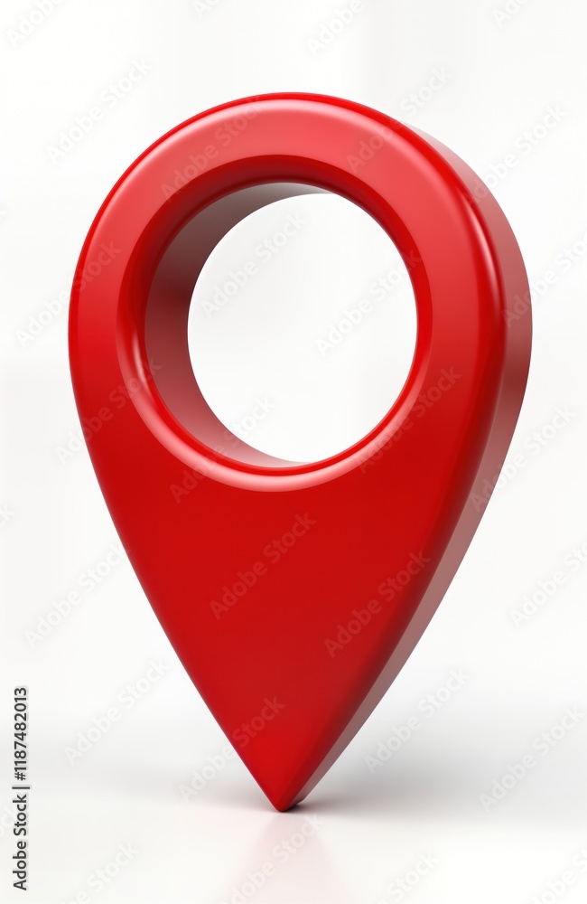 Poster red 3d map pin illustration. modern design object. great for navigation travel themes. perfect graph