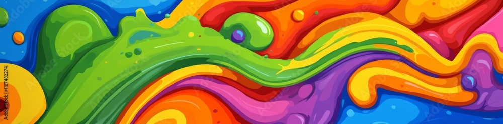Poster a set of fun, colorful line doodles forming a seamless pattern. ideal for creating a creative abstra