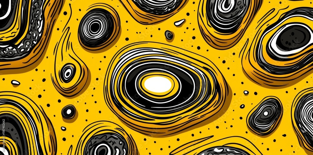 Poster fun line doodle seamless pattern. creative abstract squiggle style drawing background for children o