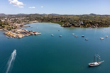 Obraz premium Hell Ville, the capital of the island of Nosy Be. Madagascar. Aerial view.