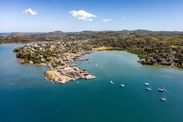 Hell Ville, the capital of the island of Nosy Be. Madagascar. Aerial view.