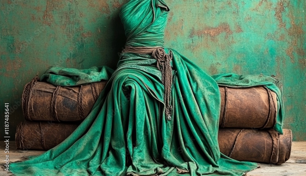 Poster green abstract texture background with empty space for text, wall structure, and grunge canvas