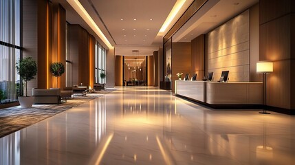 Fototapeta premium Modern Contemporary Office Reception Area with Elegant Design