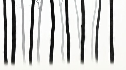   A monochrome image displays a line of bare trees without foliage on their limbs