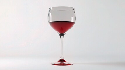 Elegant Glass of Red Wine Isolated on White Background