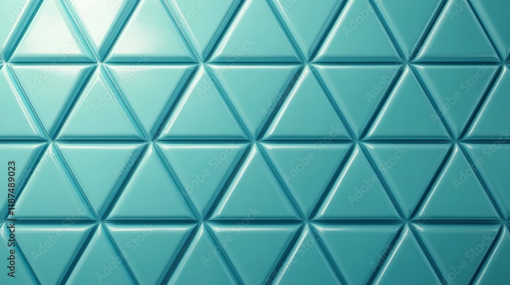 Poster a 3d wall background featuring white, polished tiles arranged in triangular semigloss blocks