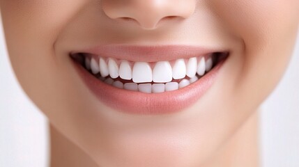 Obraz premium Close-Up of a Young Woman with a Bright and Engaging Smile