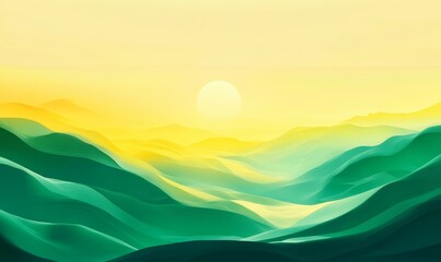 Obraz premium futuristic landscape with abstract yellow and green gradient sky, landscape, modern, gradient