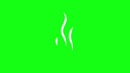 straight and curved smoke icon animated hot smoke icon coffee cup tea 2d 4k looping animated green screen
