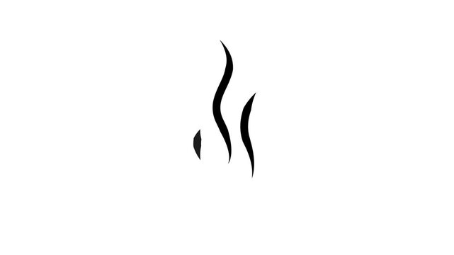 straight and curved smoke icon animated hot smoke icon coffee cup tea 2d 4k looping animated green screen