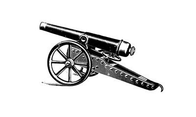 Canon Artillery Gun Vintage Illustration