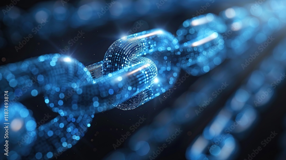 Aufkleber abstract linked chains and network nodes background perfect for technology projects