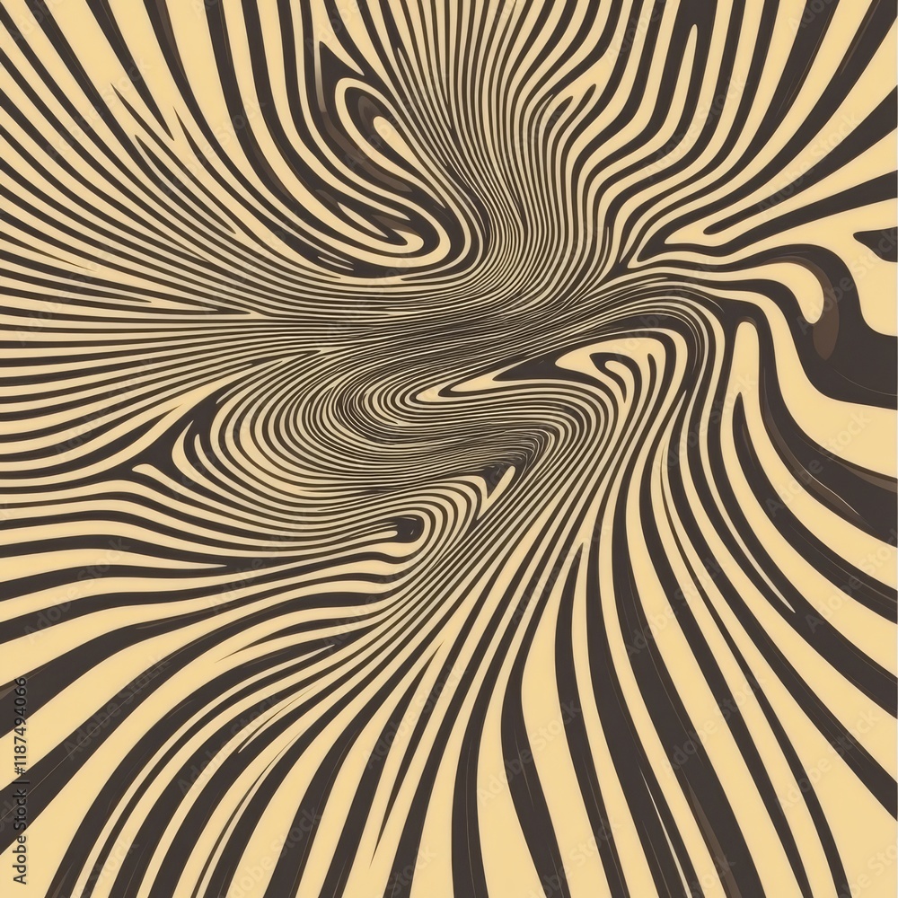 Poster a continuous black and white chevron zigzag geometric pattern