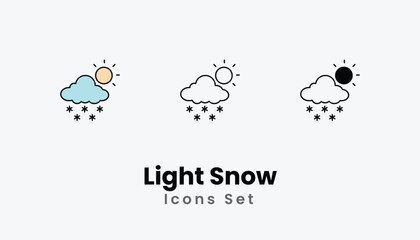Light Snow Icons thin line and glyph vector icon stock illustration