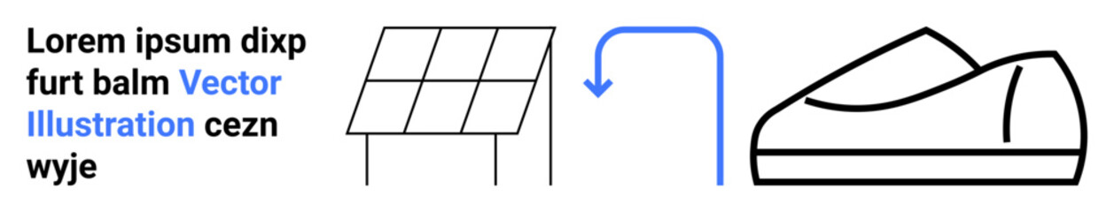 Solar panel, arrow, and electric car icons. Ideal for renewable energy, electric vehicles, green technology, energy transfer, sustainability, modern transportation, eco-friendly tech. Landing page