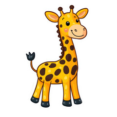 Fototapeta premium Cute Cartoon Giraffe Character Design for Kids
