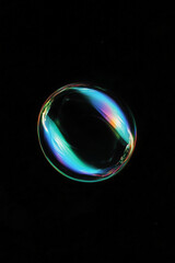 Bubble in a solid black background