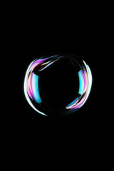 Bubble in a solid black background