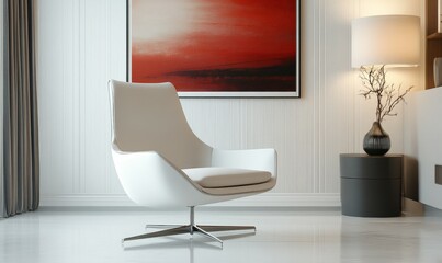 Modern Swivel Lounge Chair in Contemporary Room Setting