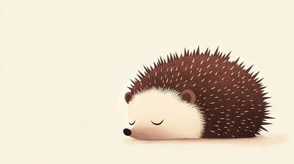  hedgehog with eyes closed and head resting on side