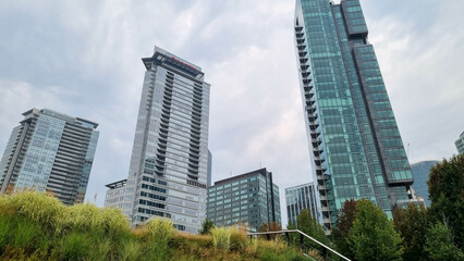 Fototapeta premium Vancouver, Canada. Streets and buildings in the city center, skyscraper.