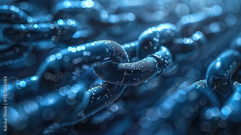 Aufkleber dynamic abstract communication design highlighting linked chains and networking elements