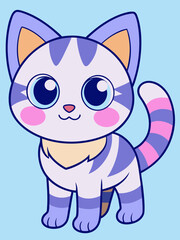 Cute Cat in Pastel Colors