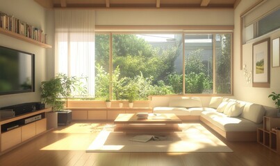 Modern Minimalist Living Room Design With Natural Elements