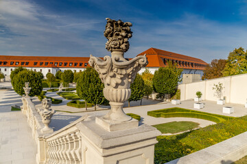Obraz premium Bratislava historical city center buildings, fortress and church. The capital of Slovakia Bratislava tourist sights Bratislavsky hrad castle hill architecture