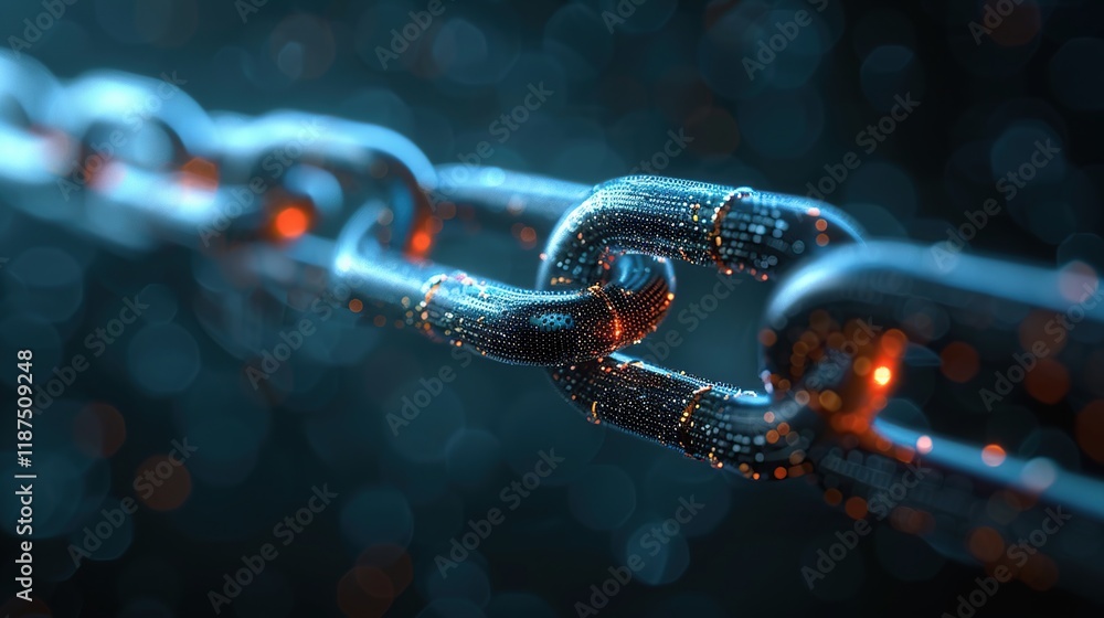 Aufkleber high-tech abstract communication background featuring linked chains and network nodes