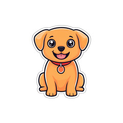 Obraz premium Cute Cartoon Dog with Happy Expression Sitting