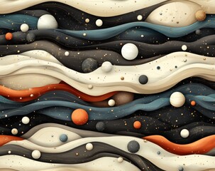 Obraz premium Geometric design with wavy lines on a seamless modern background, utilizing a white and gold texture, and featuring a simple lattice pattern