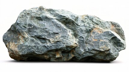 Fototapeta premium Isolated Stone Rock from Cliff Face on White Background