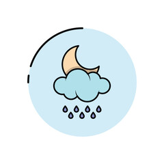 Night Light Rain vector icon