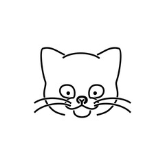 simple cat face silhouette icon